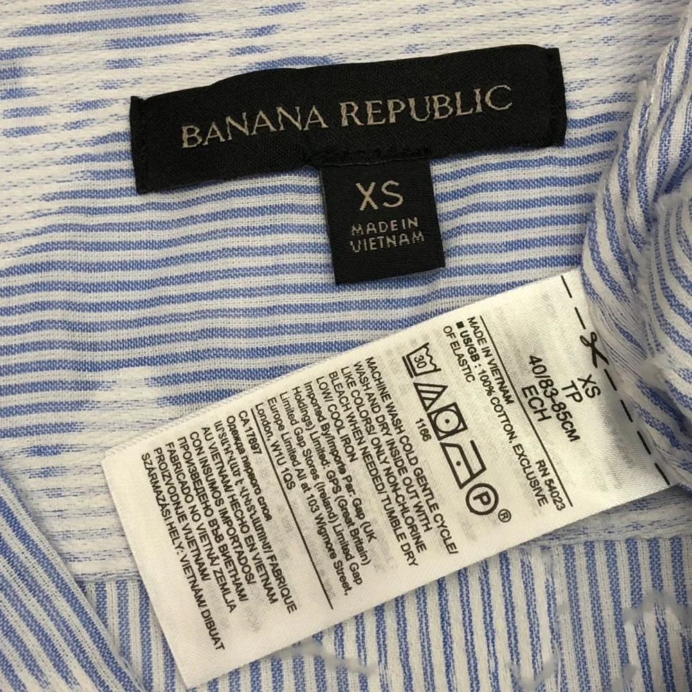 Banana Republic Puff Short Sleeve Blouse Top